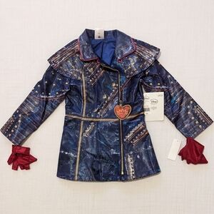 Disney Descendants 2 Evie Halloween Costume Set Faux Leather Jacket Girls Kids 4